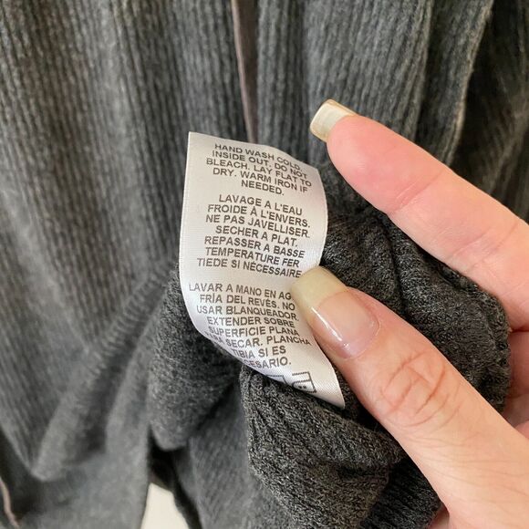 VELVET Graham and Spencer Gray Billow Lace up V-Front Long Sleeve Jersey Top XS - Picture 9 of 11